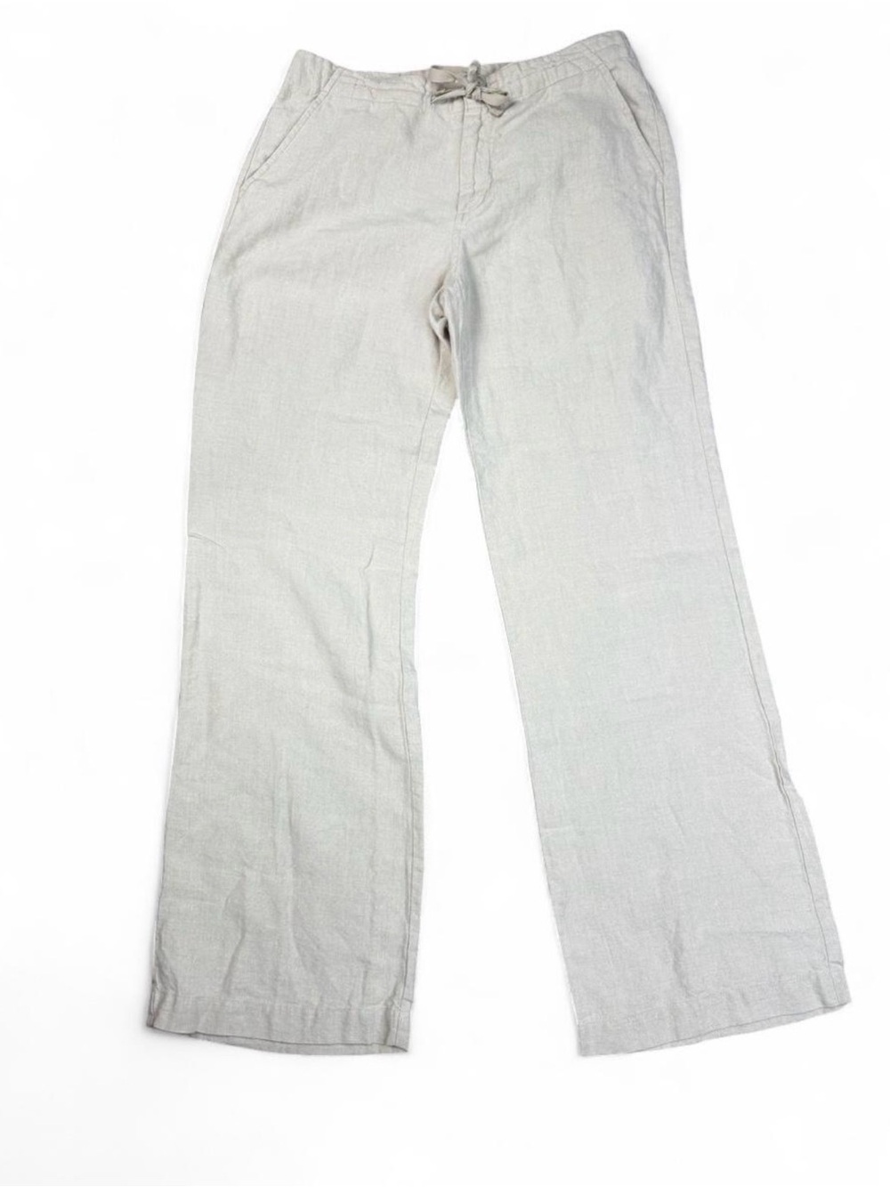 GAP 100% Linen Wide Leg Drawstring Pants Beige Women's Size 6 Coastal